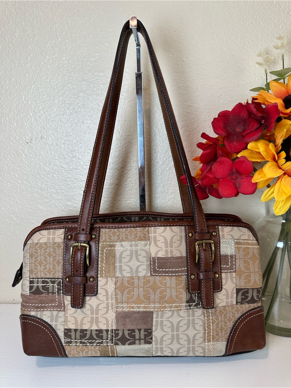 Fossil Vintage Patchwork Shoulder Bag